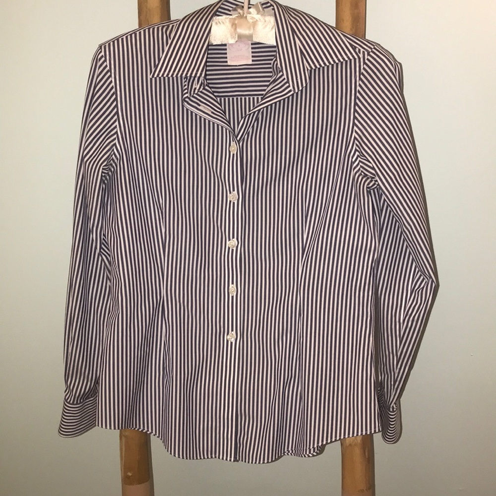 Brooks Brothers Shirt-white and blue striped